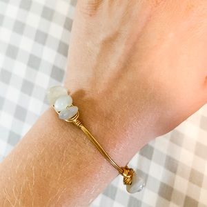 Tri-Stone Gold Bagel Bracelet